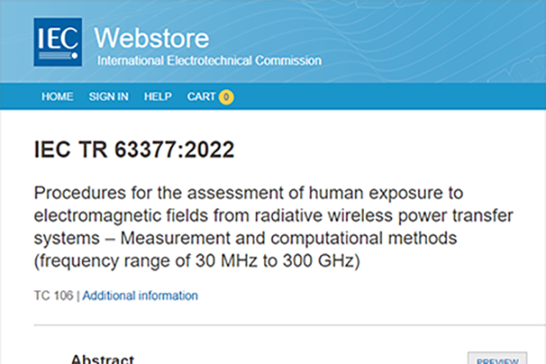 IEC發(fā)布輻射式無(wú)線電能傳輸系統(tǒng)電磁場(chǎng)的人體暴露評(píng)估程序標(biāo)準(zhǔn)