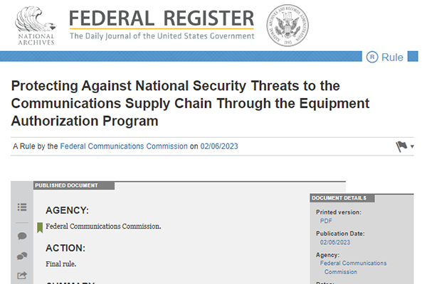 重要通知！美國FCC ID認證要求提供美國本地代理信息