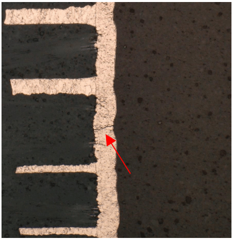 冷熱沖擊測試位置1切片圖 冷熱沖擊測試位置1切片圖